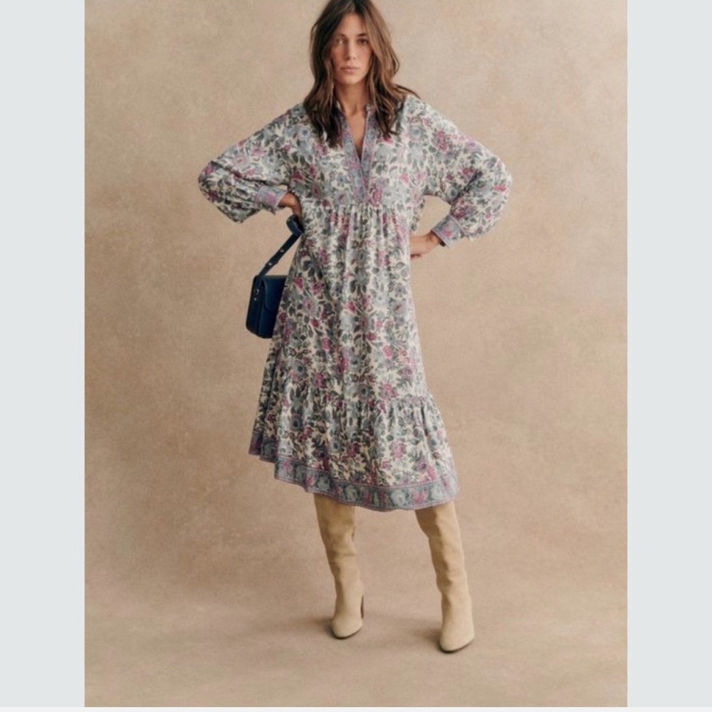 Sezane Multicolor Long Sleeve Dress